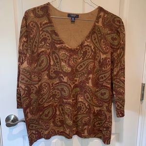 CHAPS V-NECK SWEATER  NWOT